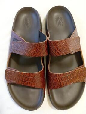 Ecco Men's 2nd Cozmo Two Band Slide Sandal Brownish 12 NEW